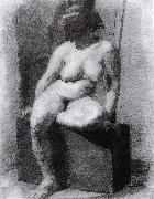 Thomas Eakins The Veiled Nude-s sitting Position France oil painting artist